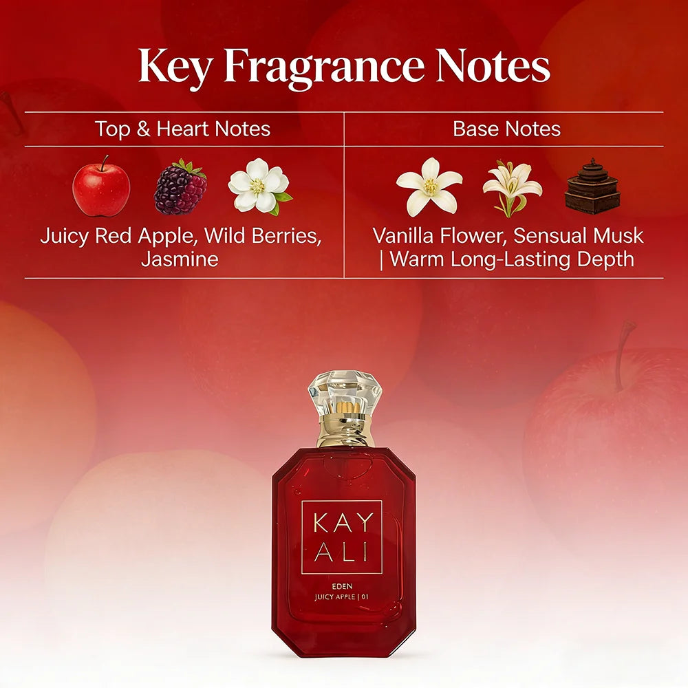 KAYALI Eden Juicy Apple 01 Long Lasting Eau De Parfum Spray 100ml Premium Scented Perfume for Women