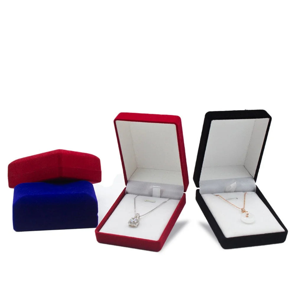 1Pcs Velvet Jewelry Box For Pendant Display Gift Boxes Jewellery Packaging Storage Box Necklace Holder Pendant Box Storage Case