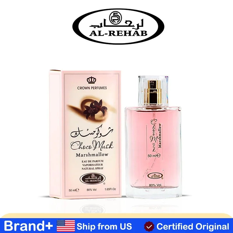 Al-Rehab Choco Musk Marshmallow Eau De Parfum for Women 50ml Long-Lasting Arabian Dessert Scent Cologne Persistence Pheromone