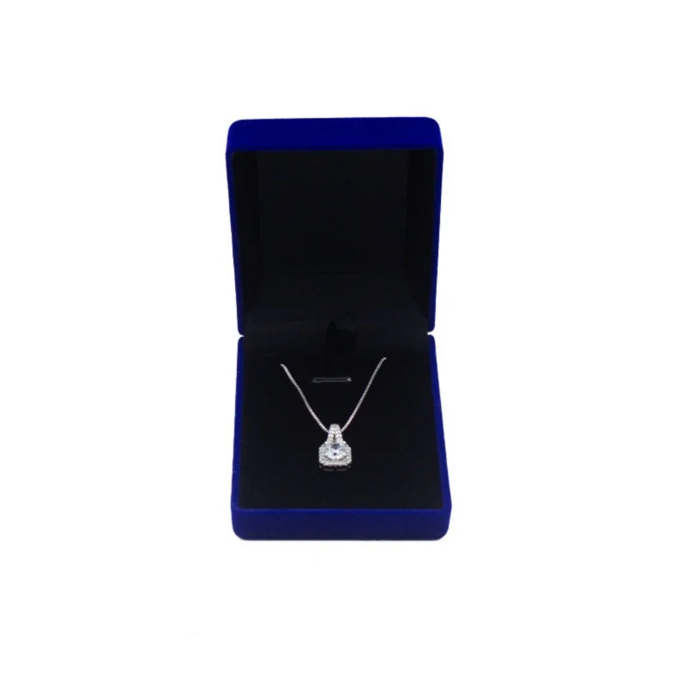 1Pcs Velvet Jewelry Box For Pendant Display Gift Boxes Jewellery Packaging Storage Box Necklace Holder Pendant Box Storage Case