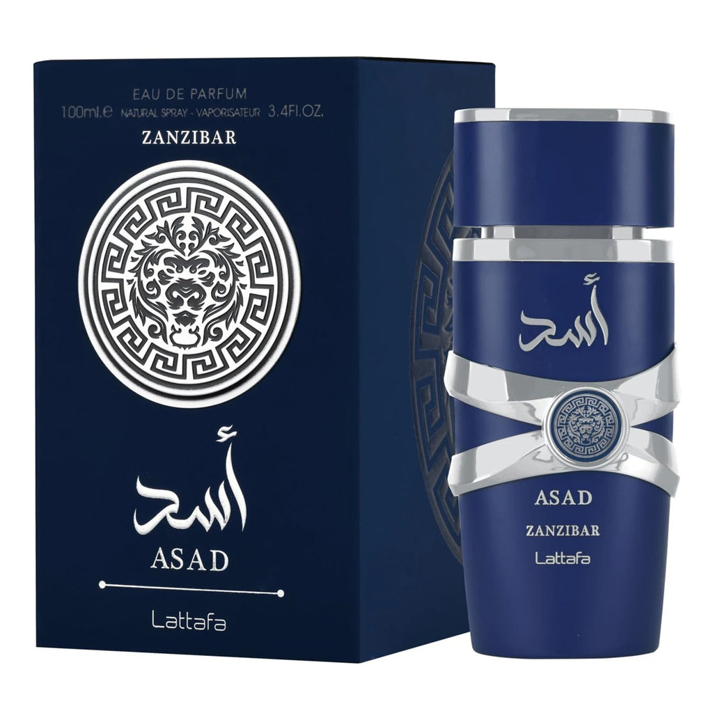 Lattafa Asad Zanzibar - Fresh, Spicy, Vanilla, Coconut - Eau de Parfum Long-Lasting Fragrance for Men, 3.40 Ounce / 100 ml
