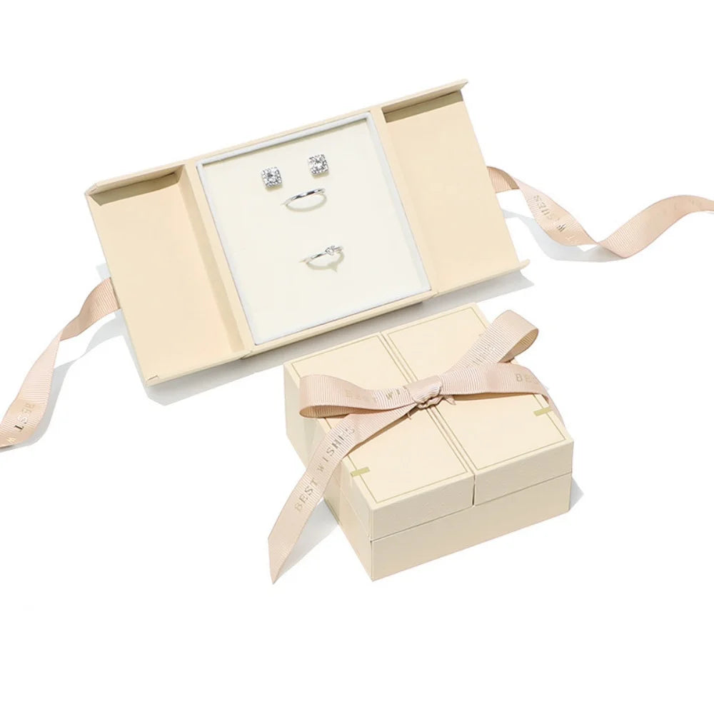 Creative Double Open Valentine'S Day Gift Box Jewelry Packaging Box Necklace Ring Earring Home Decor Wedding Anniversary Present